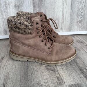 Cliffs By White Mountain Womens Lace Up Boots Beige Tan Size 8 Hiking Outdoors